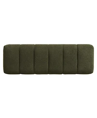 Flynama 50" Boucle Bench - No-Assembly Upholstered Seat for Dining and Entryway
