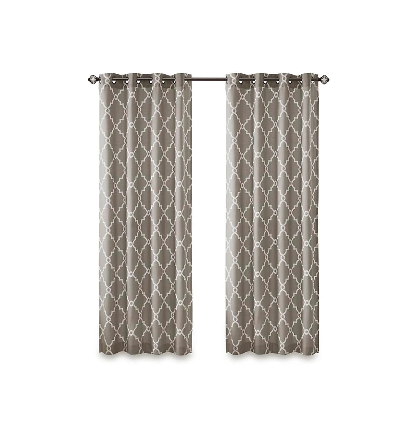 Avobird Fretwork Print Grommet Top Window Curtain Panel Only 1 Pc Panel