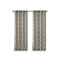Avobird Fretwork Print Grommet Top Window Curtain Panel Only 1 Pc Panel