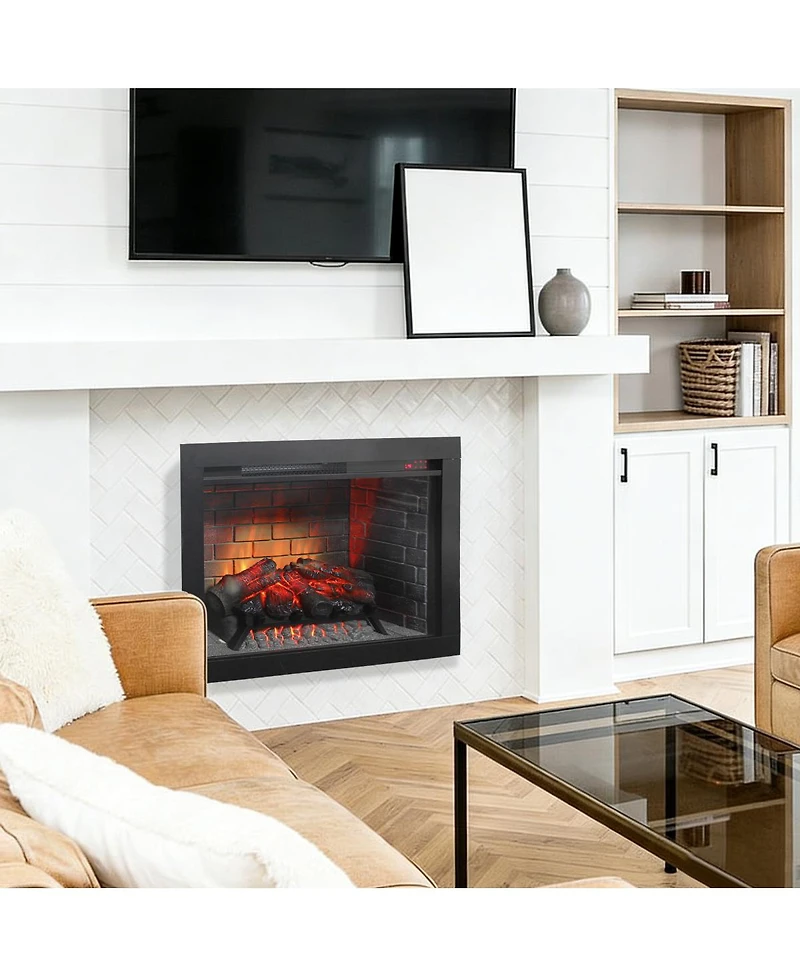 Streamdale Furniture 28" Infrared Electric Fireplace Insert with Removable Trim and Touch Panel