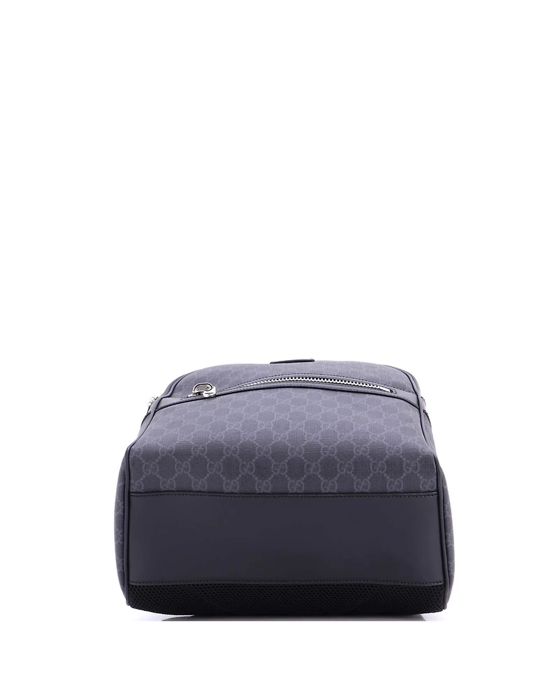 Pre-Owned Gucci Medium Front Zip Pocket Backpack Gg Coated Canvas