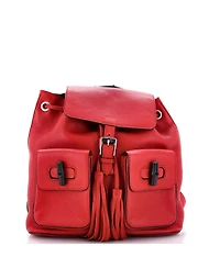 Pre-Owned Gucci Medium Bamboo Tassel Backpack Leather