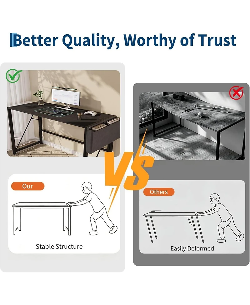 homfan 39.4" Folding Computer Desk