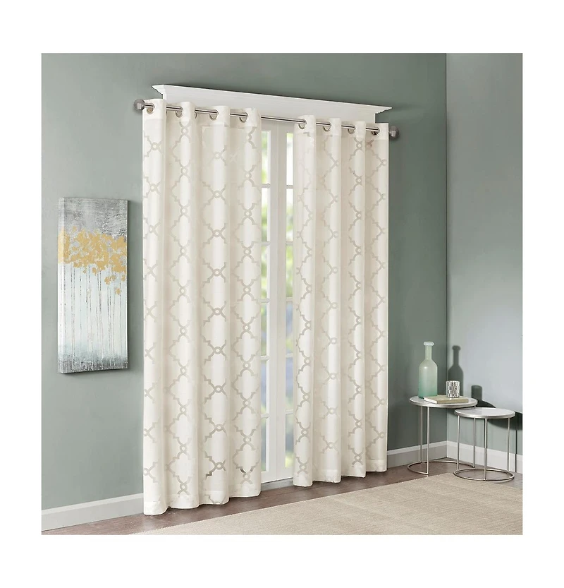 Avobird Fretwork Burnout Sheer Curtain Panel