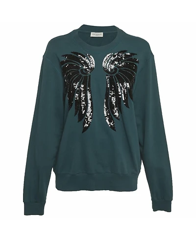 Pre-Owned Dries Van Noten Women's Jersey Embroidered Sweatshirt