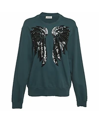Pre-Owned Dries Van Noten Women's Jersey Embroidered Sweatshirt