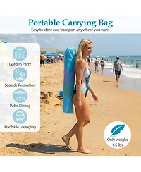 Sugift Thatched Patio Beach Umbrella with Push Button Tilt and Carrying Bag