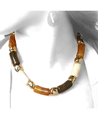 Jessica Simpson Women's Thick Beaded Necklace, 18 Inch + 2 Inch Extender, Gold-Tone Plated Fashion Jewelry