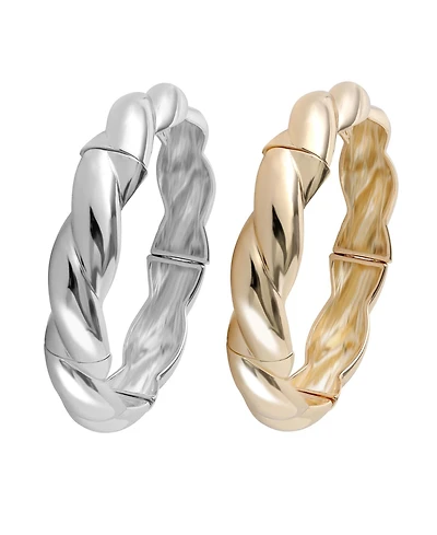 Jessica Simpson Women's 2-Piece Bracelet Set, Two-Tone Gold and Silver Plated Fashion Jewelry