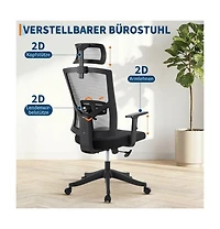 homfan Ergonomic High-Back Swivel Office Chair with Adjustable Lumbar, Headrest, Armrests, 300 lb Capacity