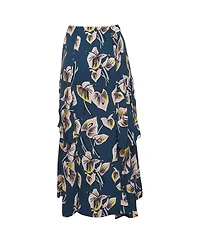 Pre-Owned Marni Women's Floral Print Crepe Ruffled Maxi Skirt