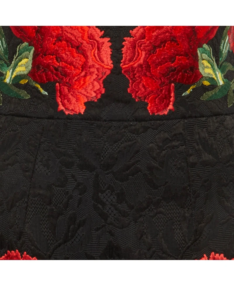 Pre-Owned Dolce & Gabbana Women's Floral Embroidered Cotton Blend Short Skirt