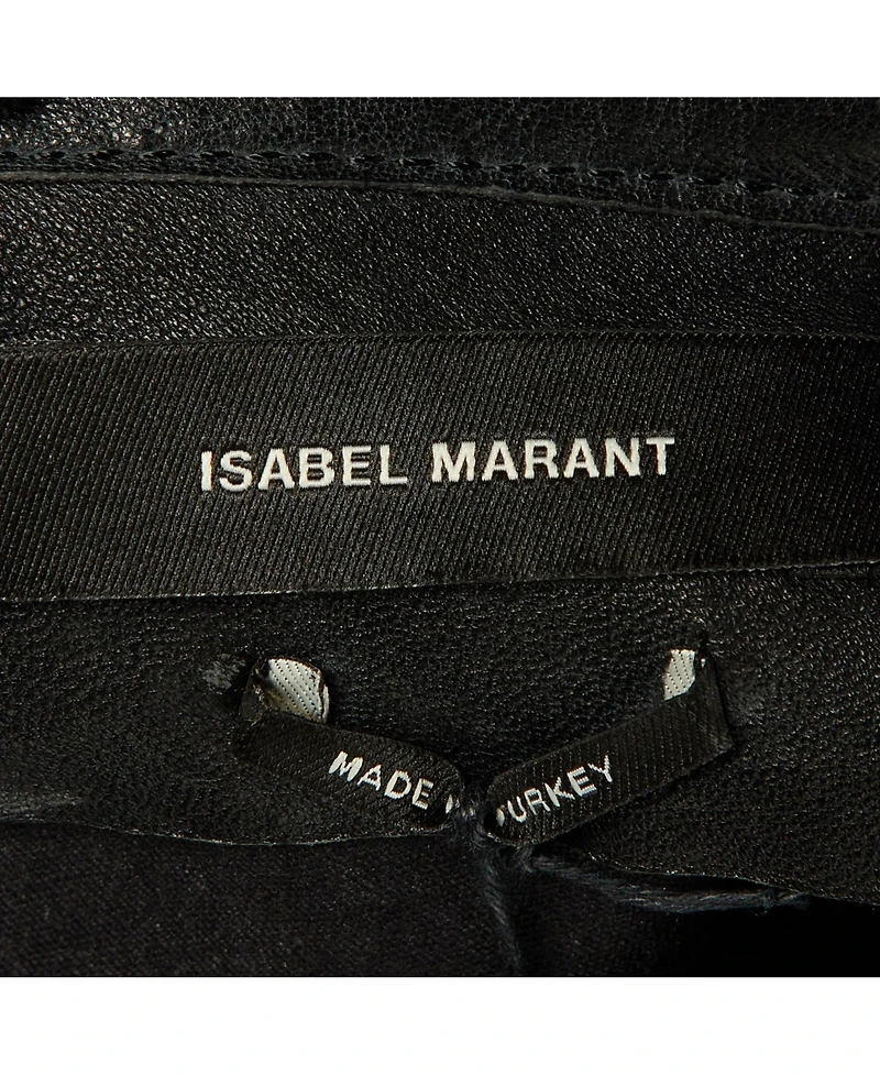Pre-Owned Isabel Marant Women's Leather Pleated Tiered Mini Skirt