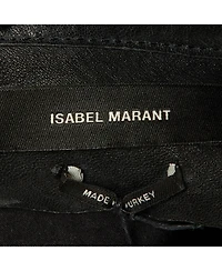 Pre-Owned Isabel Marant Women's Leather Pleated Tiered Mini Skirt
