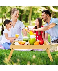 Piscifun Bed Tray Table Folding Breakfast Serving Laptop Desk Portable Wooden Eating Working Kitchen Sofa Hospital Gift
