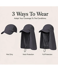 Ayamaya 3-in-1 Foldable Upf 50+ Wide Brim Sun Hat with Removable Face Shield and Neck Flap for Women Men