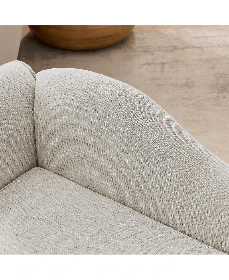 Zeny Oversized Pet Sofa for Medium, Large Dogs Modern Irregular Wave Backrest, Single Armrest, Premium Breathable Linen Fabric