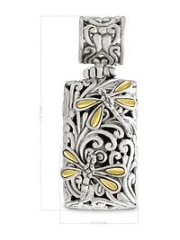 Devata Dragonfly Pendant Necklace in Sterling Silver and 18K Gold