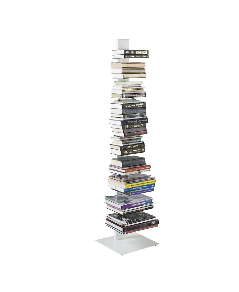 HomeRoots 60" Metal Ten Shelf Modern Tower Bookcase