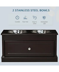 Ruie Elevated Dog Bowls with Storage Drawer Raised Feeder for Large Dogs