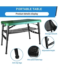 Piscifun Portable Folding Table Stool Set Lightweight Collapsible Camping Picnic Beach Fishing Outdoor Mesh Storage