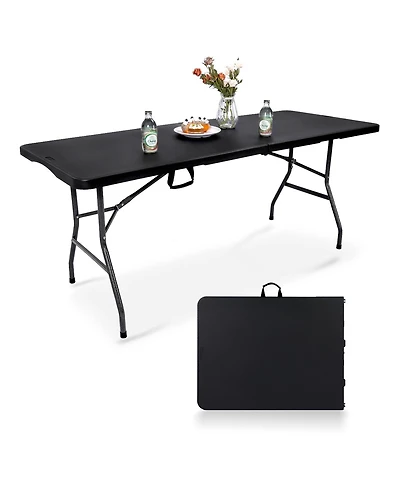 Piscifun 6ft Folding Table Plastic Portable Banquet Utility Desk Indoor Outdoor
