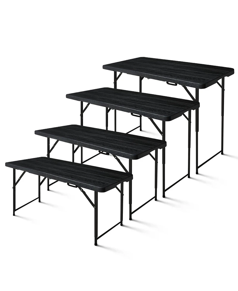 Piscifun Folding Table Portable Adjustable Height Hdpe Steel Lightweight Multi Purpose Indoor Outdoor