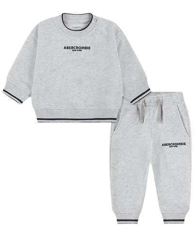 abercrombie kids Baby Boys' and Girls' Long-Sleeve Top Pants, 2-Piece Set