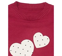 CeCe Girls' 4-16 Crewneck Sweater with Bow and Heart