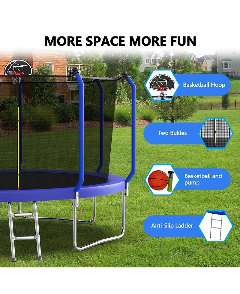 Zeny Trampoline with Basketball Hoop