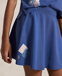 Polo Ralph Lauren Girls' 7-16 Short-Sleeve Shirt and Skirts, 2-Piece Set