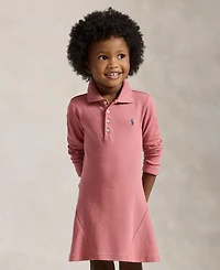 Polo Ralph Lauren Girls' 2T-6X Stretch Mesh Long-Sleeve Dress