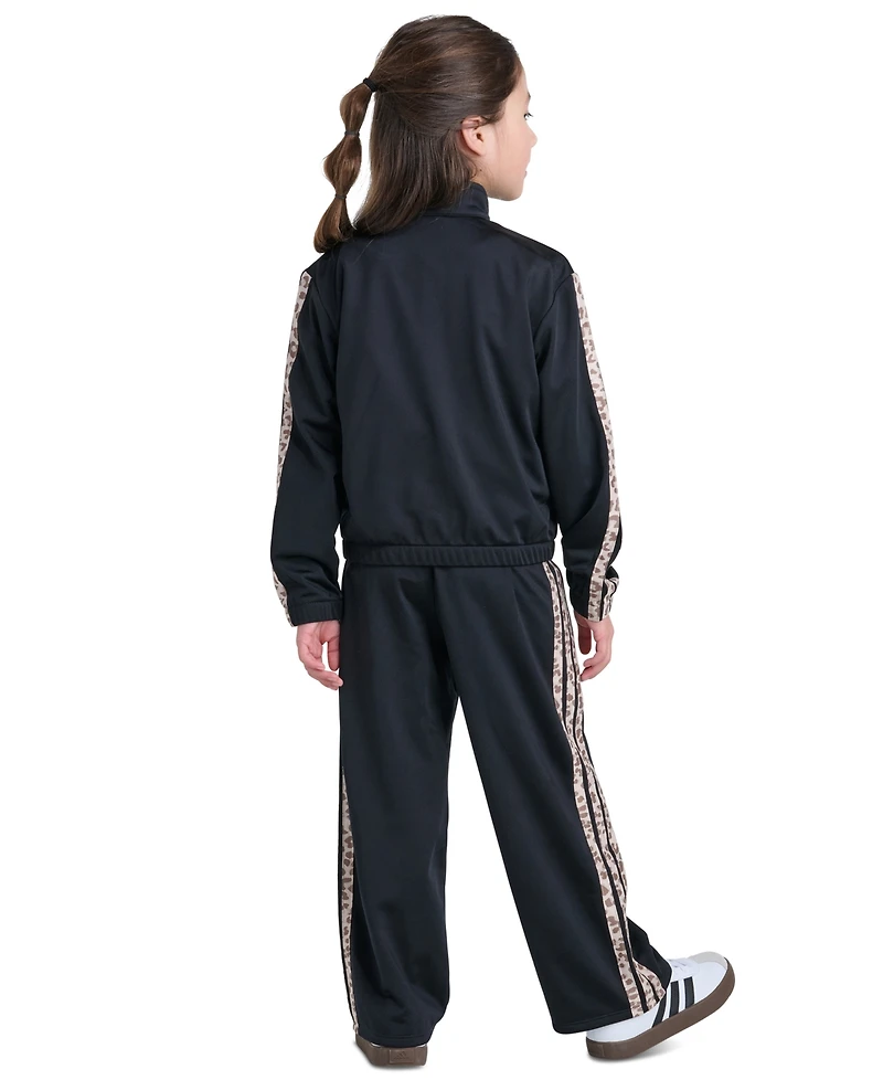 adidas Girls' 2T-6X Long-Sleeve 3-Stripe Jacket and Pants, 2-Piece Set