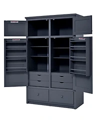 Streamdale Furniture Freestanding Kitchen Pantry Cabinet with 8 Door Shelves and 6 Drawers