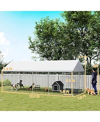 Ruie Heavy Duty Chain Link Outdoor Dog Kennel with Waterproof Roof