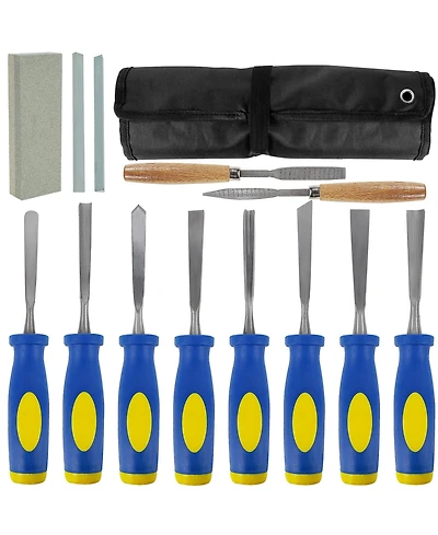 Xdovet Wood Chisel Set Carving Tools Canvas Bag Rasps Stones