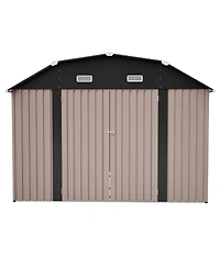 Streamdale Furniture 10' x 12' Metal Outdoor Storage Shed with Floor Frame Kit Tool Shed Heavy Duty