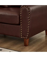Streamdale Furniture 2-Piece Faux Leather Sofa Set with Rolled Arms