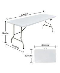 Piscifun Heavy Duty Folding Table Portable Event Banquet Camping Hdpe Steel Frame Carry Handle