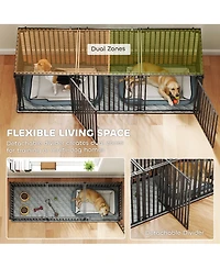 Ruie 83 in Extra Large Heavy Duty Dog Crate with Divider and Mat