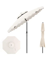 Sugift 9 feet Patio Umbrella with Push Button Tilt Crank Lift and Vented Double Top