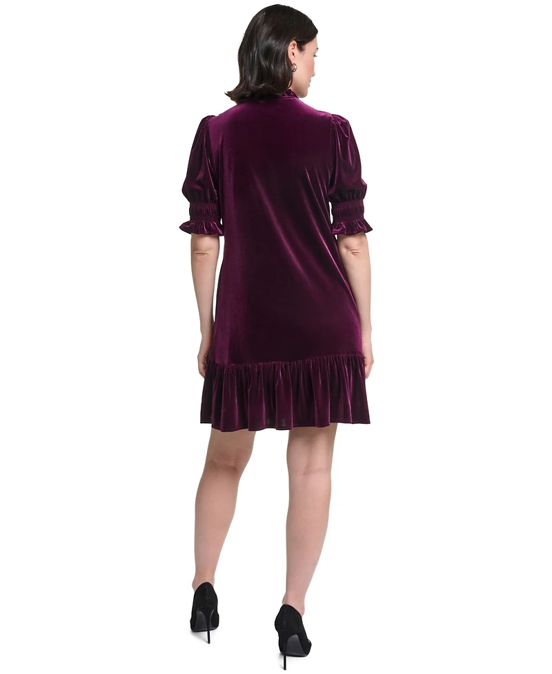 Jessica Howard Women's Tie-Neck Velvet Dress