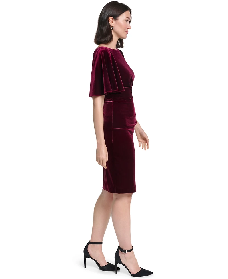 Jessica Howard Women's Boat Neck Velvet Dress