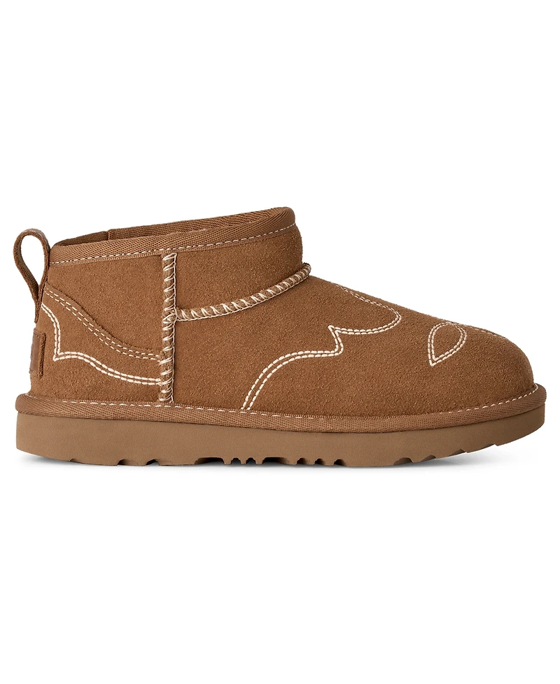 Ugg Kids Classic Ultra Mini Western Round Toe Booties