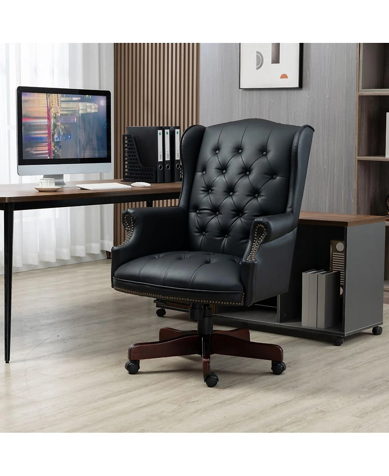 Streamdale Furniture Ergonomic Executive Office Chair - Thick Padded Pu Leather Desk Chair