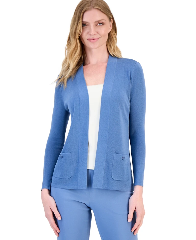 Anne Klein Petite Long-Sleeve Open Neck Cardigan Sweater