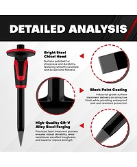 Xdovet Heavy Duty Masonry Chisel Set Hand Guard Stone Rock Breaking Splitting Tool