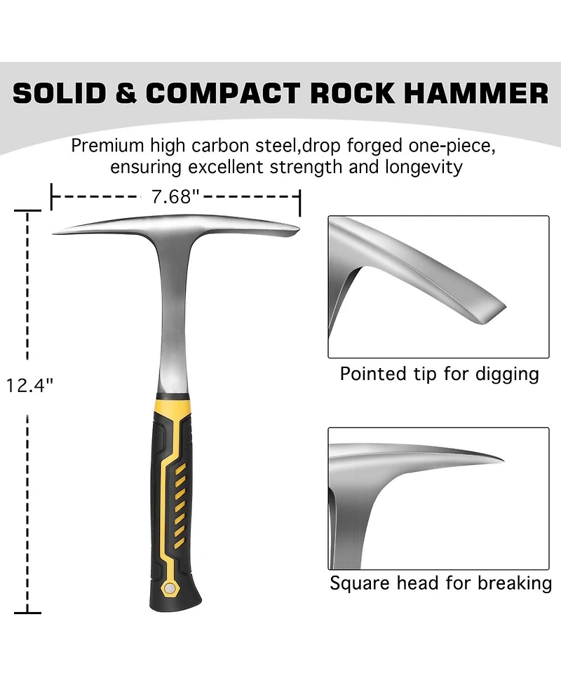 Xdovet Rock Pick Tool Kit Folding Shovel Mining Prospecting Gloves