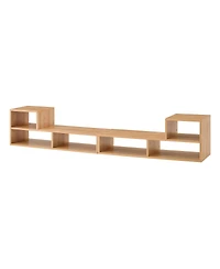 Streamdale Furniture Modular Freestyle Light Wood Adjustable Media Console with Open Storage