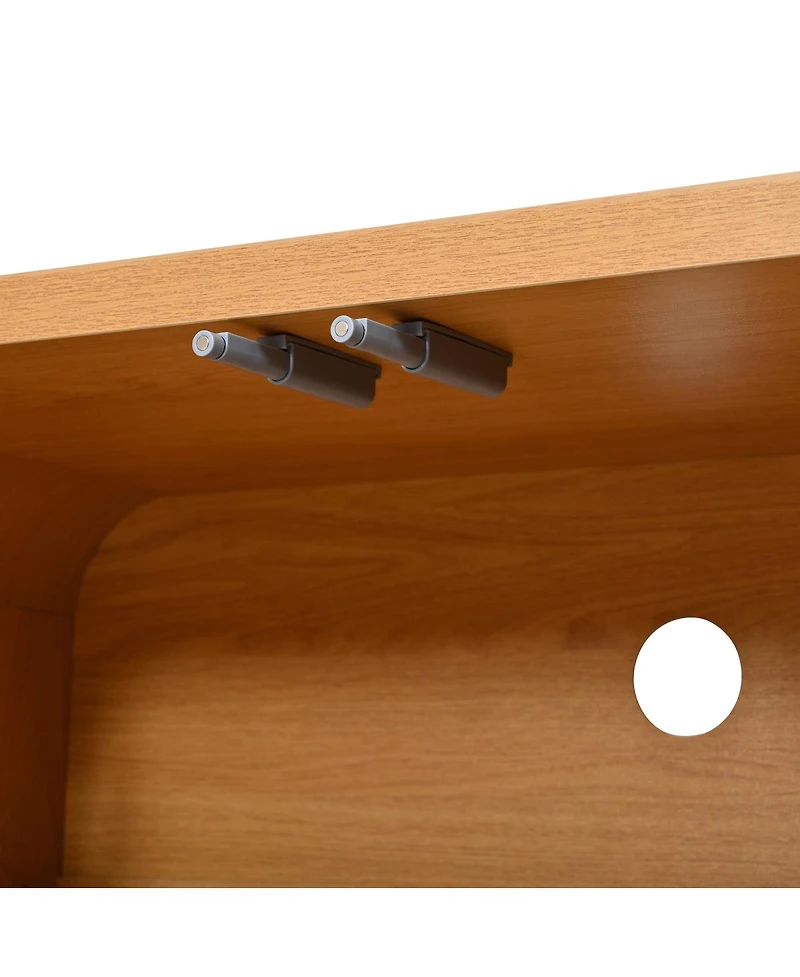 Streamdale Furniture Farmhouse Curved Edge Tv Stand for TVs up to 70" with Large Cabinets